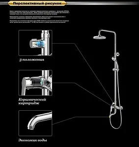 Душевая система со смесителем для ванны D&K Rhein.Marx хром DA1393701B07 Душевая система со смесителем для ванны D&K Rhein.Marx хром DA1393701B07, 3