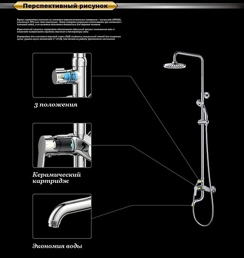 Душевая система со смесителем для ванны D&amp;K Rhein.Marx хром DA1393701B07