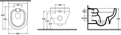 Унитаз подвесной безободковый ISVEA Soluzione XI белый 10KF02002SV