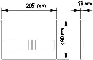 Клавиша смыва для унитаза beWash Vago P05SZ 500RZVP0500SEF000001 кнопки/хром глянцевый, панель/под выбранное покрытие Клавиша смыва для унитаза beWash Vago P05SZ 500RZVP0500SEF000001 кнопки/хром глянцевый, панель/под выбранное покрытие, 2