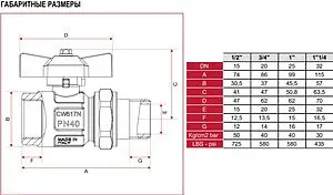 Кран шаровый с американкой 1"в x 1"н Itap Ideal 0980100 Кран шаровый с американкой 1"в x 1"н Itap Ideal 0980100, 2
