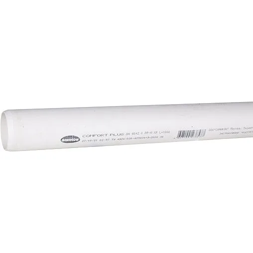 Труба канализационная внутренняя бесшумная D=40мм L=1000мм Sinikon 500029.K