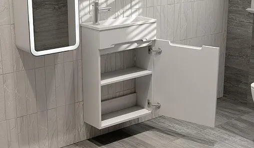 Тумба-умывальник подвесная Jorno Modul 50 белый Mol.01.50/P/W/JR+Mol.08.50/W/JR Тумба-умывальник подвесная Jorno Modul 50 белый Mol.01.50/P/W/JR+Mol.08.50/W/JR