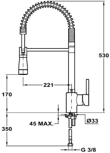 Смеситель для кухни с гибким изливом Teka ARK 939 хром 239391210
