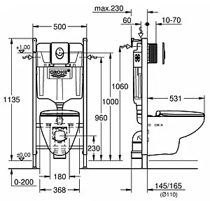 Комплект 6 в 1 Grohe Solido 39419000 с кнопкой Skate Air 38505000 хром глянцевый Комплект 6 в 1 Grohe Solido 39419000 с кнопкой Skate Air 38505000 хром глянцевый, 2