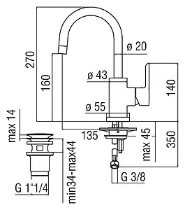 Смеситель для раковины Nobili ABC хром AB87338/2CR Смеситель для раковины Nobili ABC хром AB87338/2CR, 2