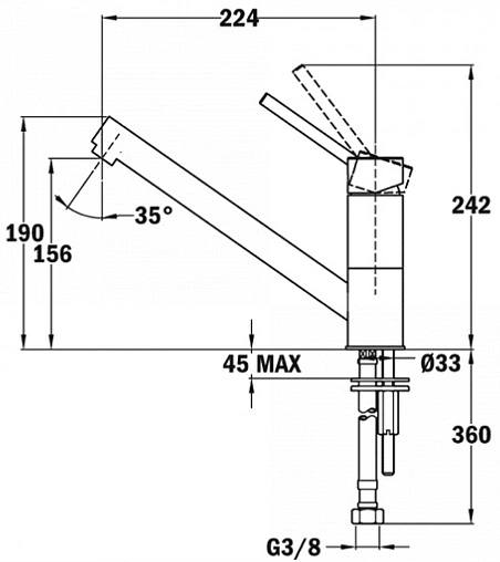 Смеситель для кухни Teka AUK 913 хром 509130210