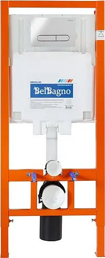 Комплект 5 в 1 BelBagno Onda BB066CHR/BB870SC/BB002-80/BB005-PR-CHROME с кнопкой BB005-P хром глянцевый