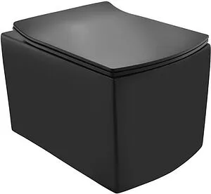 Унитаз подвесной безободковый Jaquar Kubix черный матовый KUS-BLM-35953BIUFSM, 1