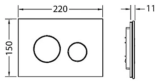 Клавиша смыва для унитаза TECEloop 9240658 кнопки/золото, панель/стекло черный