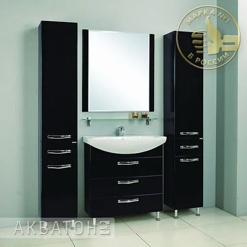 Шкаф-пенал напольный с бельевой корзиной Aquaton Ария Н 35 чёрный 1A124303AA950 Шкаф-пенал напольный с бельевой корзиной Aquaton Ария Н 35 чёрный 1A124303AA950