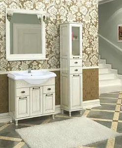 Тумба-умывальник напольная Aquaton Жерона 85 белое серебро 1A1585K5GEM20, 3