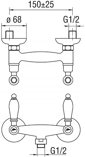 Смеситель для душа Nobili Antica бронза/белый AT31003/1BR Смеситель для душа Nobili Antica бронза/белый AT31003/1BR