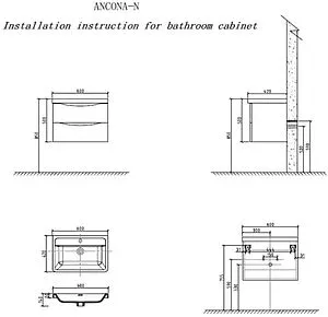 Тумба-умывальник подвесная BelBagno ANCONA-N 60 Bianco Lucido ANCONA-N-600-2C-SO-BL+EA-600-LVB, 2