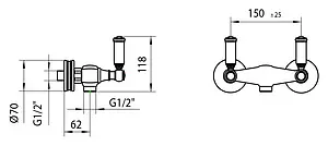 Смеситель для душа Bossini Liberty золото Z001101.021 Смеситель для душа Bossini Liberty золото Z001101.021, 3