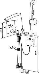 Смеситель для раковины с гигиеническим душем Oras Cubista хром 2816F Смеситель для раковины с гигиеническим душем Oras Cubista хром 2816F, 3