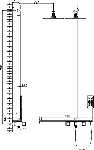 Душевая система со смесителем для душа Lemark Tropic хром LM7001C