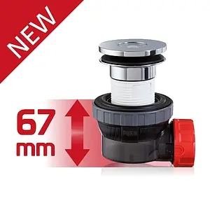 Сифон бутылочный компактный с выпуском Wirquin NANO 6.7 чёрный/хром 30987054 Сифон бутылочный компактный с выпуском Wirquin NANO 6.7 чёрный/хром 30987054, 5