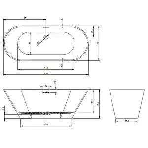 Ванна отдельностоящая из искусственного камня Riho Barcelona 170x70 белый B117001105 Ванна отдельностоящая из искусственного камня Riho Barcelona 170x70 белый B117001105, 2