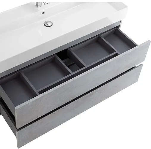 Тумба-умывальник подвесная Cezares Molveno 46 120 Beton MOLVENO 46-120-2C-SO-BET+CZR-MIL-120-LVB