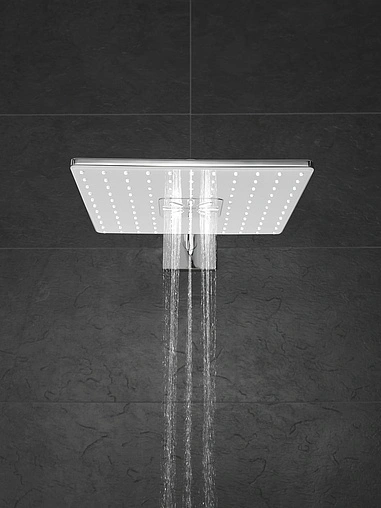 Лейка верхнего душа с настенным креплением Grohe Rainshower SmartActive Cube белый/хром 26479LS0