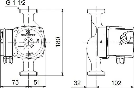 Насос циркуляционный Grundfos UPS 25-60 N 180 96913085