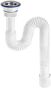 Сифон гофрированный для раковины VIRPlast Мини Элит белый 30986352 Сифон гофрированный для раковины VIRPlast Мини Элит белый 30986352, 1