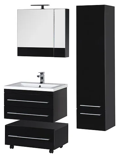 Шкаф-зеркало Aquanet Нота 75 чёрный 169190