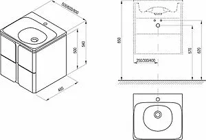 Тумба-умывальник подвесная Ravak Balance 80 белый/графит X000001369+X000001371+, 2