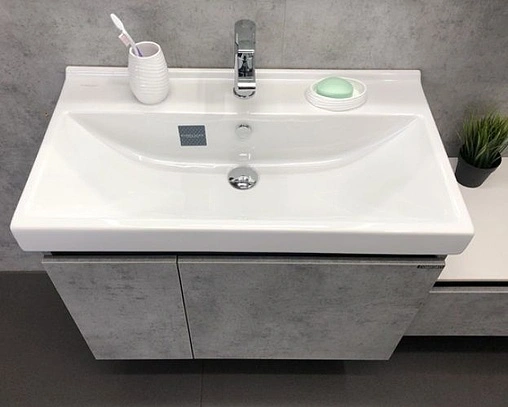 Тумба-умывальник подвесная Comforty Осло 80 бетон светлый 00-00000836CF