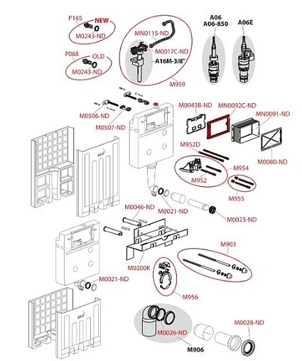 Инсталляция для подвесного унитаза AlcaPlast Alcamodul AM100/850