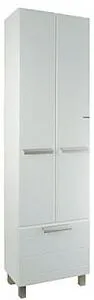 Шкаф-пенал напольный двухстворчатый с бельевой корзиной Aquaton Альтаир 50 белый 1A041803AR010, 1