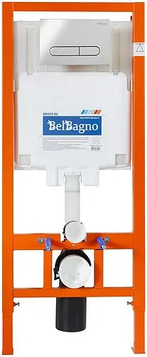 Комплект 5 в 1 BelBagno Genova BB1102CH/BB1102SC/BB002-80/BB005-PR-CHROME с кнопкой хром глянцевый