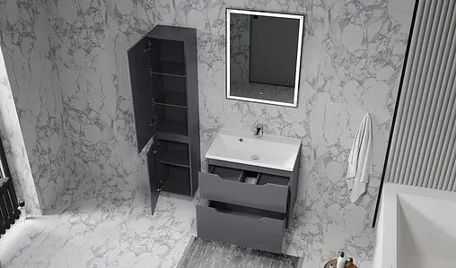 Тумба под умывальник подвесная Raval Wector 70 антрацит Wct.01.70/P/A/MD