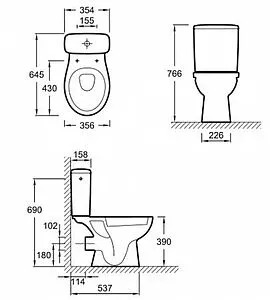 Унитаз-компакт Jacob Delafon Patio белый UJD102RU-00+ETB212RU-00 Унитаз-компакт Jacob Delafon Patio белый UJD102RU-00+ETB212RU-00, 2