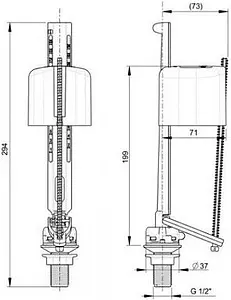 Заливной клапан для бачка ½&quot; пластик нижний Wirquin Kompact 10975010, 2