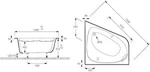 Ванна акриловая Jacob Delafon Odeon Up 140x140 E6070RU-00, 2