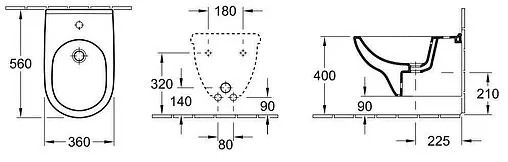 Биде подвесное Villeroy&amp;Boch O'Novo белый 54600001