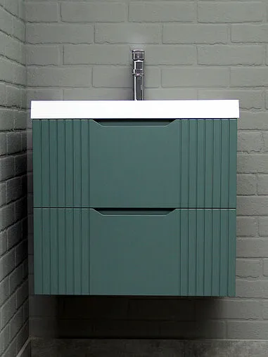 Тумба-умывальник подвесной Домино Garden 60 зеленый матовый DG2501T+4670142930044