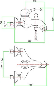 Смеситель для ванны Fiore Jafar бронза 47ZZ5101 Смеситель для ванны Fiore Jafar бронза 47ZZ5101, 2
