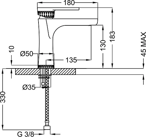 Смеситель для раковины Cezares Diana хром/золото DIANA-LSM1-01-W0