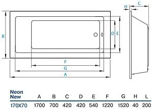 Ванна акриловая Koller Pool Neon new 170х70 Ванна акриловая Koller Pool Neon new 170х70, 2
