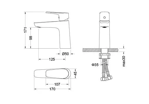 Смеситель для раковины Aquatek Бетта чёрный матовый AQ1110MB Смеситель для раковины Aquatek Бетта чёрный матовый AQ1110MB