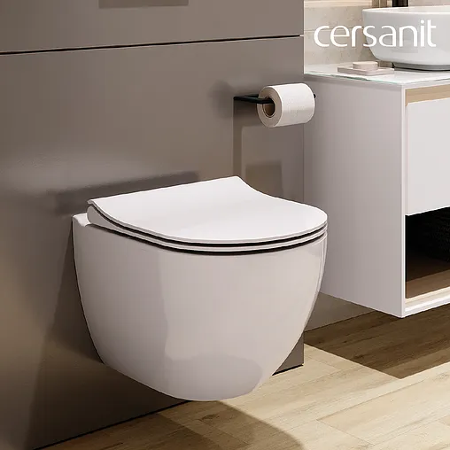 Унитаз подвесной безободковый Cersanit Brasko Smart Clean On DPL EO slim LP белый 64824