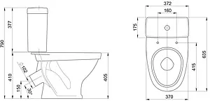 Унитаз-компакт Santeri Форвард крап на белом 1.P205.2.S01.00B.F, 2