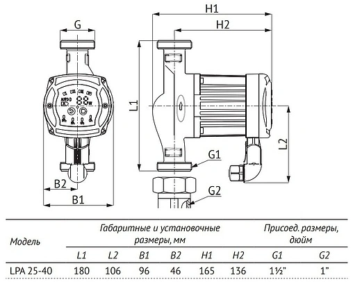 Насос циркуляционный Unipump LPA 25-40 180 24834