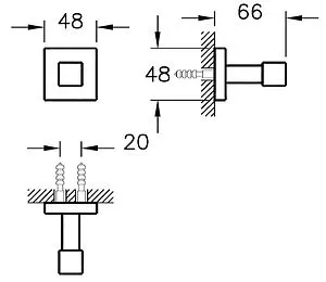 Крючок VitrA Q-Line хром A44998 Крючок VitrA Q-Line хром A44998, 2