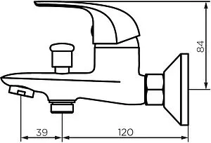 Смеситель для ванны Dorff Stark хром D1101000 Смеситель для ванны Dorff Stark хром D1101000, 2