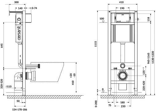 Инсталляция для подвесного унитаза Cersanit Aqua Smart M40 63475