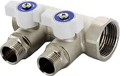 Коллектор запорный проходной 2 отвода 1"в/н x ½"к Uni-fitt 424N4220 Коллектор запорный проходной 2 отвода 1"в/н x ½"к Uni-fitt 424N4220